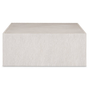 Bernhardt Bernhardt Solaria Square Cocktail Table—44" Weathered Bone Chiseled Cast-Resin Frame, Wood Inset Top And Hidden Casters 310023