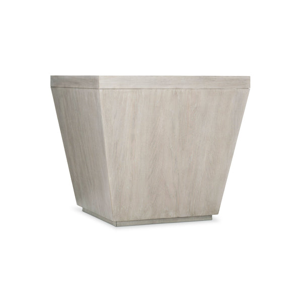 Bernhardt Bernhardt Cerused Greige Landers End Table — Sculptural White Oak Square Side Table With Triangular Pattern (26") 534122
