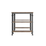 Homelegance By Top-Line Rafferty Vintage Industrial Storage Desk Black Wood