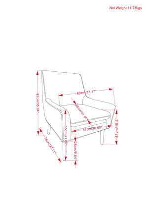 English Elm Robson Distressed Saddle Brown Accent Chair - Vegan Faux Leather, Solid Wood Legs, Contemporary Comfort B136P159555