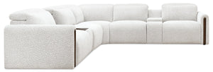 Hooker Furniture Anaheim Seven Piece Power Sectional White Performance Fabric Reclining Living Room Set SS900-7PC3-484