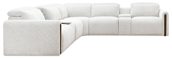 Hooker Furniture Anaheim Seven Piece Power Sectional White Performance Fabric Reclining Living Room Set SS900-7PC3-484