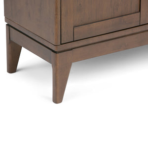 English Elm Harper Mid-Century 30" Solid Hardwood Low Storage Cabinet with Sliding Doors, Eco-Friendly Finish Dark Brown B136P158164