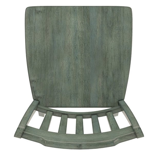 Homelegance By Top-Line Juliette Slat Back Wood Counter Height Chairs (Set of 2) Green Rubberwood