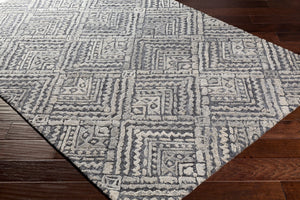 Surya Montclair 9' X 12' Handcrafted Elegant Rug - Global Inspired Design For Chic Home Décor Bliss! Charcoal Wool,Viscose Mtc2300-912