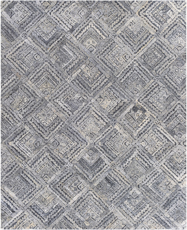 Surya Montclair 9' X 12' Handcrafted Elegant Rug - Global Inspired Design For Chic Home Décor Bliss! Charcoal Wool,Viscose Mtc2300-912