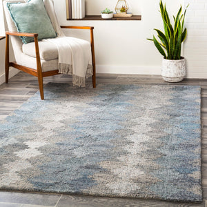 Surya Montclair 9' X 12' Handcrafted Elegant Rug - Global Inspired Design For Chic Home Décor Bliss! Blue Wool,Viscose Mtc2306-23