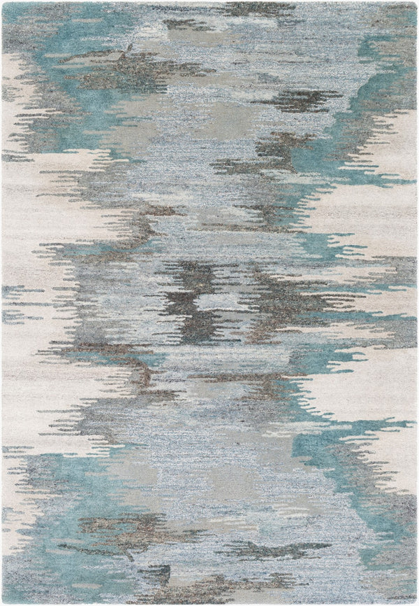 Surya Montclair 9' X 12' Handcrafted Elegant Rug - Global Inspired Design For Chic Home Décor Bliss! Teal Wool,Viscose Mtc2307-23