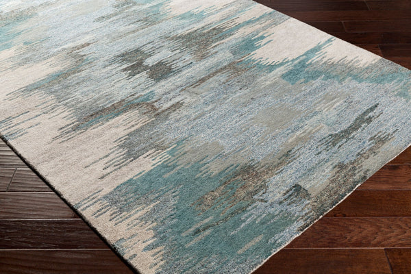 Surya Montclair 9' X 12' Handcrafted Elegant Rug - Global Inspired Design For Chic Home Décor Bliss! Teal Wool,Viscose Mtc2307-23