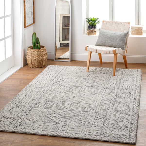 Surya Montclair 9' X 12' Handcrafted Elegant Rug - Global Inspired Design For Chic Home Décor Bliss! Light Gray Wool,Viscose Mtc2310-23