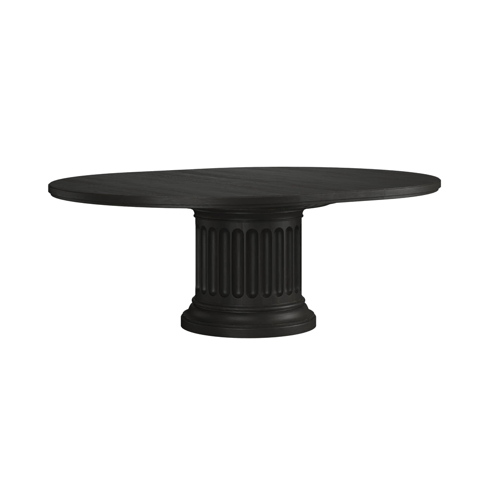 Atrium Round Dining Table - Striking Fluted Column Design Crafted from Rich Wood for Timeless Elegance