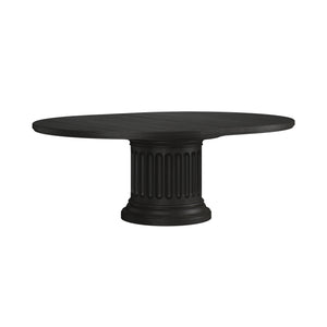 Atrium Round Dining Table - Striking Fluted Column Design Crafted from Rich Wood for Timeless Elegance