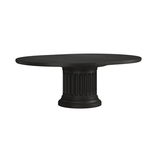 Atrium Round Dining Table - Striking Fluted Column Design Crafted from Rich Wood for Timeless Elegance