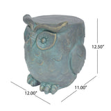 Christopher Knight Home® - Noble House - Pratchett Owl Garden Stool, Lightweight Concrete, Gold Patina Finish