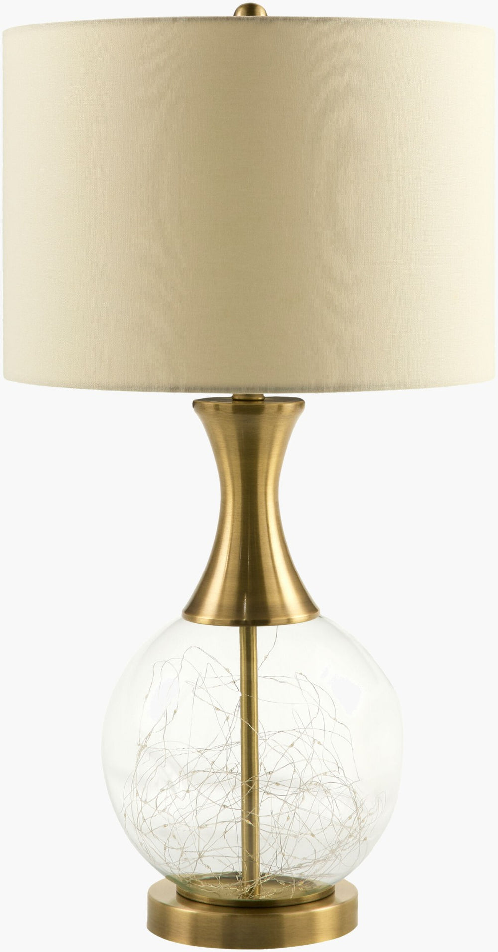 Livabliss Mittag Iron and Glass Bohemian Table Lamp with Linen Shade for Warm Ambient Glow MTG-004
