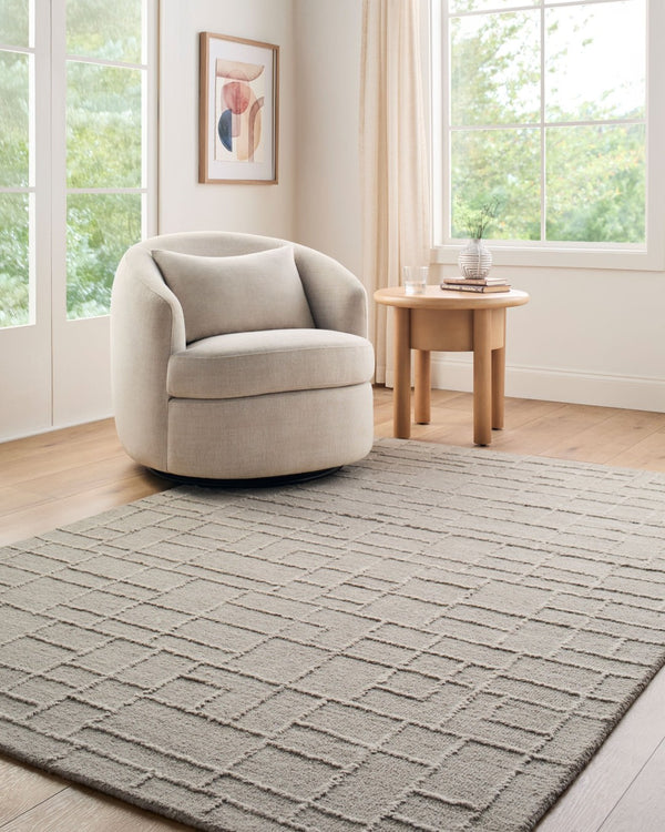 Livabliss Matterhorn Hand Tufted Wool Area Rug Minimalist Artisan Accent for Entryway or Bath Medium Gray 8' x 10' MTH2300-810