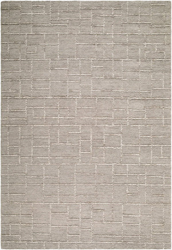 Livabliss Matterhorn Hand Tufted Wool Area Rug Minimalist Artisan Accent for Entryway or Bath Medium Gray 8' x 10' MTH2300-810