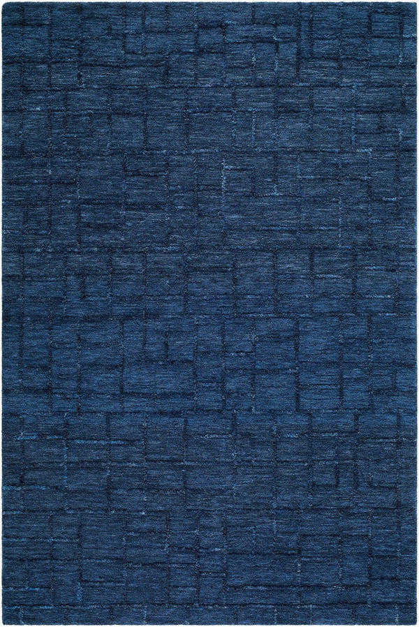 Livabliss Matterhorn Hand Tufted Wool Accent Rug Low Pile Minimalist Design for Entryway or Bedroom Midnight Blue, 2' x 3' MTH2302-23