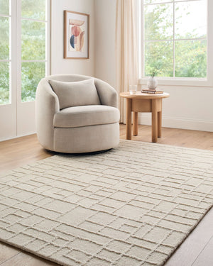 Livabliss Matterhorn Hand Tufted Wool Accent Rug Low Pile Minimalist Bedside or Entryway Piece Ivory, Cream 2' x 3' MTH2303-23