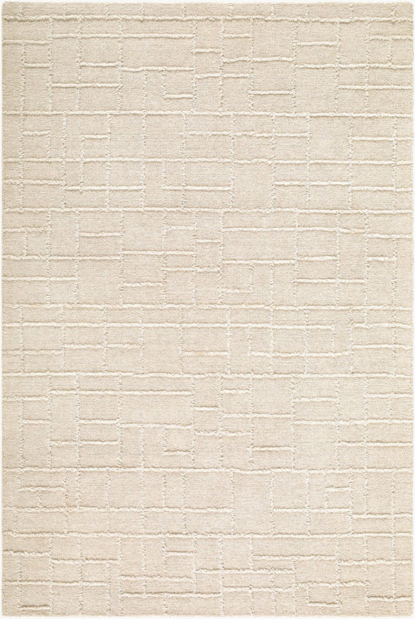Livabliss Matterhorn Hand Tufted Wool Accent Rug Low Pile Minimalist Bedside or Entryway Piece Ivory, Cream 2' x 3' MTH2303-23