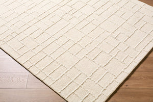Livabliss Matterhorn Hand Tufted Wool Accent Rug Low Pile Minimalist Bedside or Entryway Piece Ivory, Cream 2' x 3' MTH2303-23