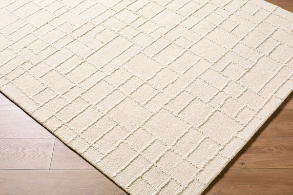 Livabliss Matterhorn Hand Tufted Wool Accent Rug Low Pile Minimalist Bedside or Entryway Piece Ivory, Cream 2' x 3' MTH2303-23