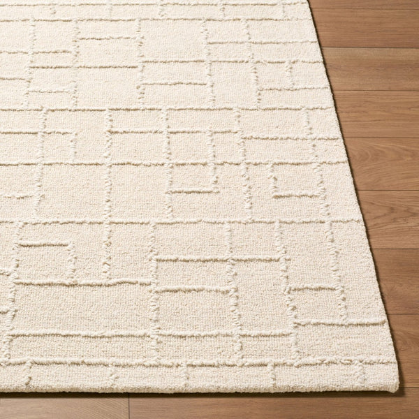 Livabliss Matterhorn Hand Tufted Wool Accent Rug Low Pile Minimalist Bedside or Entryway Piece Ivory, Cream 2' x 3' MTH2303-23