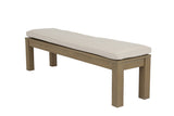 Coastal Teak Dining Bench in Canvas Canvas, No Welt SW5501-BNC-CAN-STKIT Sunset West