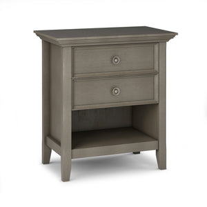 English Elm Amherst Bedside Table – Handcrafted Farmhouse Grey Wood With Drawers For Stylish Storage Solutions B136P158364