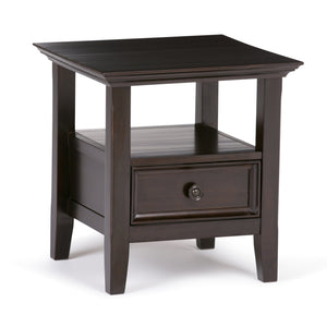 English Elm Amherst End Table - Handcrafted Hickory Brown With Storage, Transitional Design For Versatile Spaces B136P159426