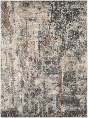 Livabliss Montana High Pile Area Rug Minimalist Geometric Design for Living Room or Bedroom Charcoal, Brown 6'7" x 9' MTN2303-679