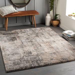 Livabliss Montana High Pile Area Rug Minimalist Geometric Design for Living Room or Bedroom Charcoal, Brown 6'7" x 9' MTN2303-679
