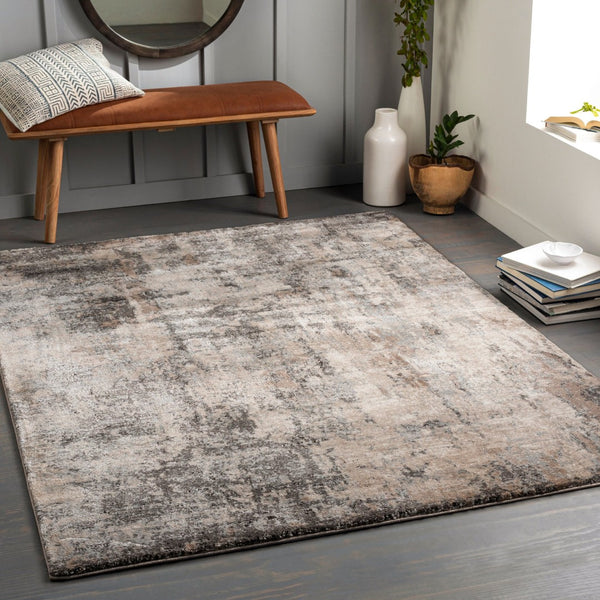 Livabliss Montana High Pile Area Rug Minimalist Geometric Design for Living Room or Bedroom Charcoal, Brown 6'7" x 9' MTN2303-679
