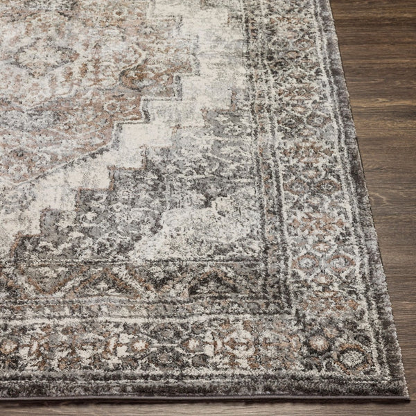 Livabliss Montana Machine Woven Medallion Area Rug High Pile Polypropylene Living Room Accent Gray, Charcoal 9'2" x 12' MTN2306-9212