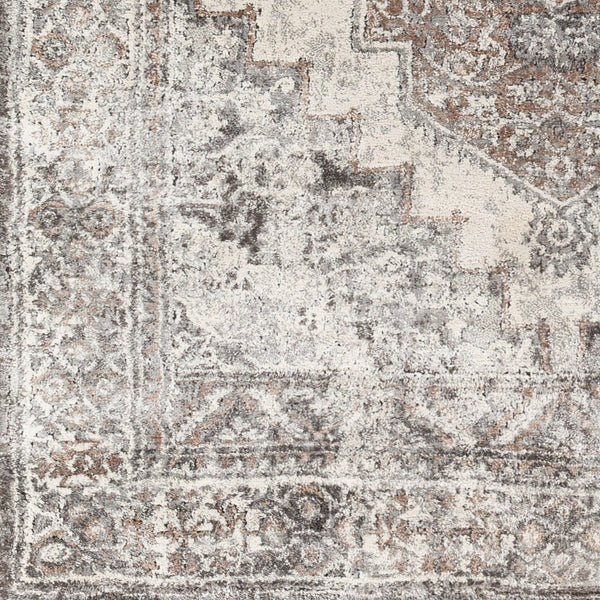 Livabliss Montana Machine Woven Medallion Area Rug High Pile Polypropylene Living Room Accent Gray, Charcoal 9'2" x 12' MTN2306-9212