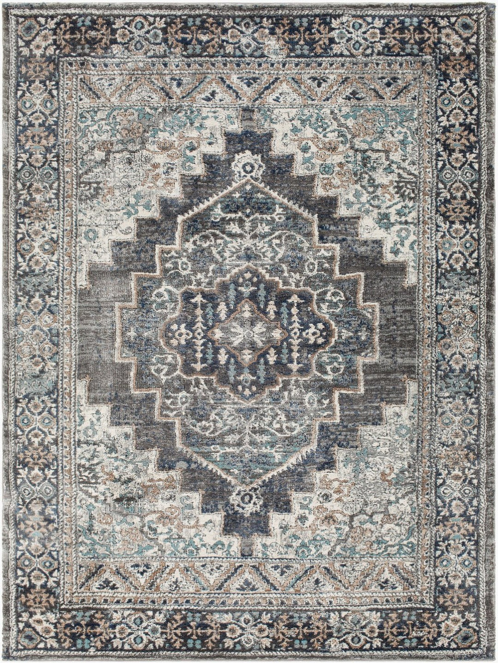 Livabliss Montana Traditional High Pile Area Rug Polypropylene Blend for Living Room or Entryway Charcoal, Light 7'10" x 10' MTN2307-71010