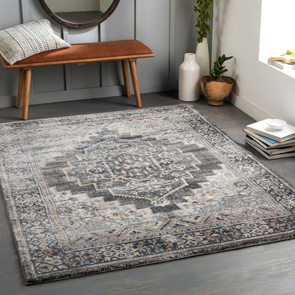 Livabliss Montana Traditional High Pile Area Rug Polypropylene Blend for Living Room or Entryway Charcoal, Light 7'10" x 10' MTN2307-71010