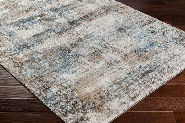 Livabliss Montana Machine Woven Polypropylene Polyester Rug Sculpted High Low Pile Sheen Denim, Brown 3'11" x 5'7" MTN2308-31157