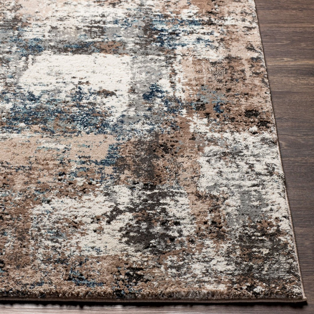 Livabliss Montana Machine Woven Polypropylene Polyester Rug Sculpted High Low Pile Sheen Denim, Brown 3'11" x 5'7" MTN2308-31157