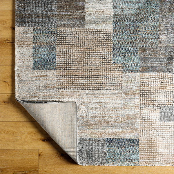 Montana MTN-2309 9'2" x 12' Machine Woven Rug MTN2309-9212  Ivory, Tan, Gray, Black, Dark Blue, Pale Blue Surya