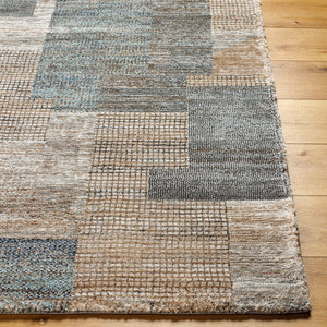 Montana MTN-2309 9'2" x 12' Machine Woven Rug MTN2309-9212  Ivory, Tan, Gray, Black, Dark Blue, Pale Blue Surya