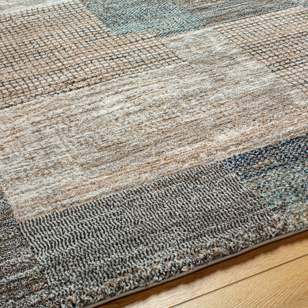 Montana MTN-2309 9'2" x 12' Machine Woven Rug MTN2309-9212  Ivory, Tan, Gray, Black, Dark Blue, Pale Blue Surya