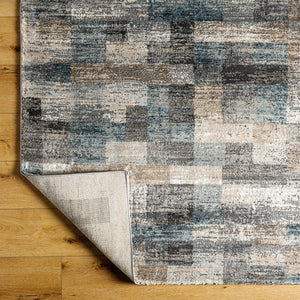 Montana MTN-2310 9'2" x 12' Machine Woven Rug MTN2310-9212  Gray, Tan, Ivory, Black, Dark Blue, Pale Blue Surya