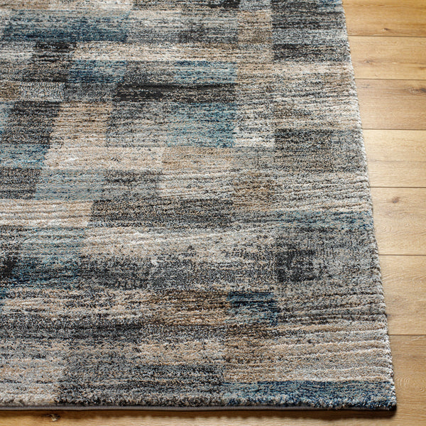 Montana MTN-2310 9'2" x 12' Machine Woven Rug MTN2310-9212  Gray, Tan, Ivory, Black, Dark Blue, Pale Blue Surya