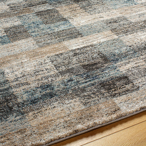 Montana MTN-2310 9'2" x 12' Machine Woven Rug MTN2310-9212  Gray, Tan, Ivory, Black, Dark Blue, Pale Blue Surya