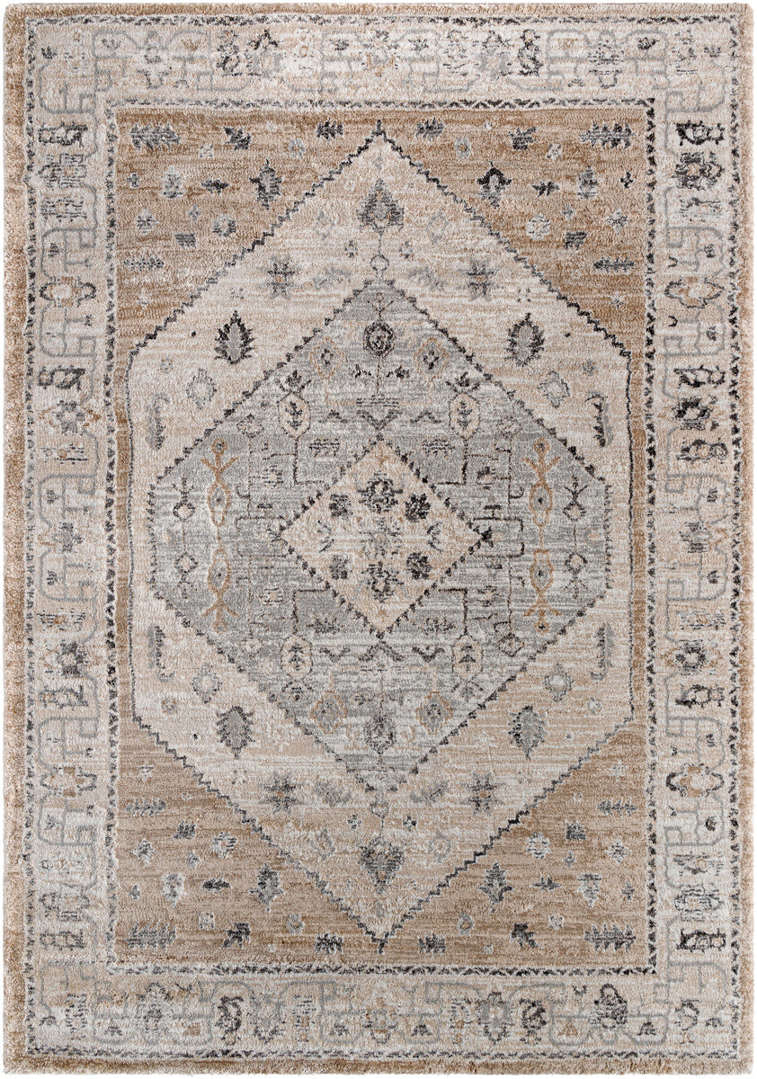 Montana MTN-2311 9'2" x 12' Machine Woven Rug MTN2311-9212  Tan, Ivory, Gray, Black Surya