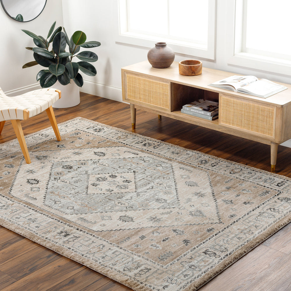 Montana MTN-2311 9'2" x 12' Machine Woven Rug MTN2311-9212  Tan, Ivory, Gray, Black Surya