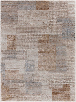 Livabliss Montana Geometric Mid-century Plush Area Rug Turkey Woven Polypropylene Living Room Light Beige, Iv 5'3" x 7' MTN2313-537