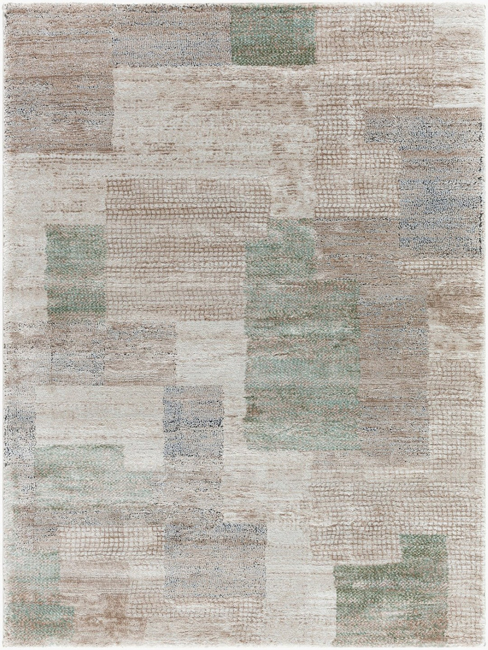 Livabliss Montana Geometric Mid-century Area Rug Plush High Pile Polypropylene Living Room Floor Light Beige, Iv 6'7" x 9' MTN2318-679