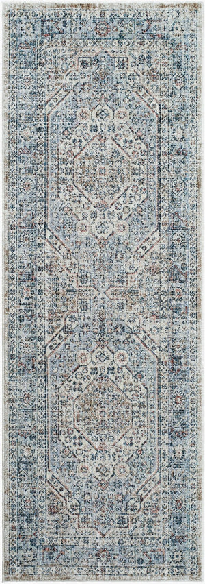 Livabliss Montreal Traditional Medallion Runner Rug Polyester Woven Hallway Entryway Accent Taupe, Gray 2'7" x 7'3" MTR2308-2773